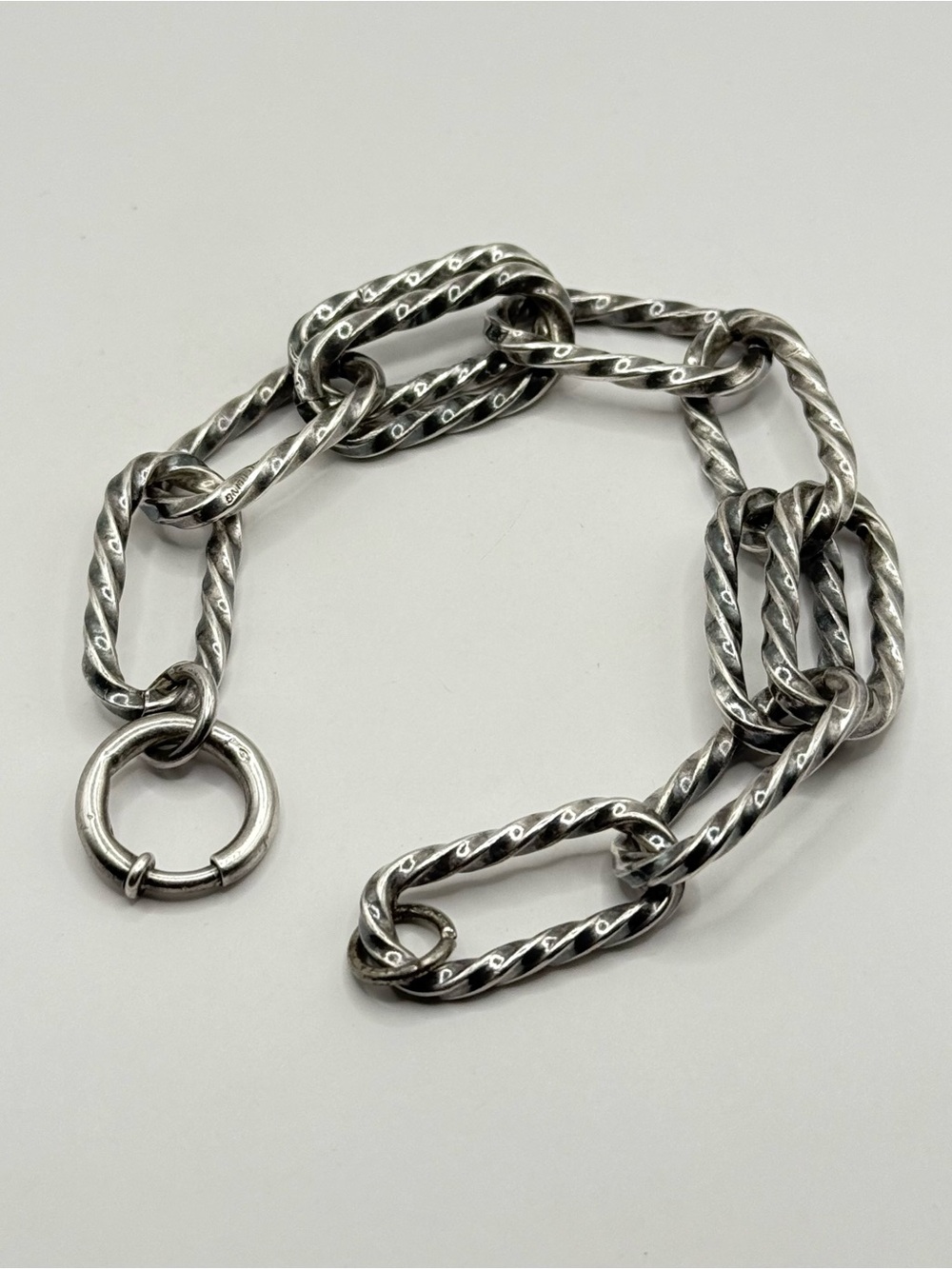 Vintage twisted Sterling Silver rope bracelet | 40.90 grams | 7.8 inch